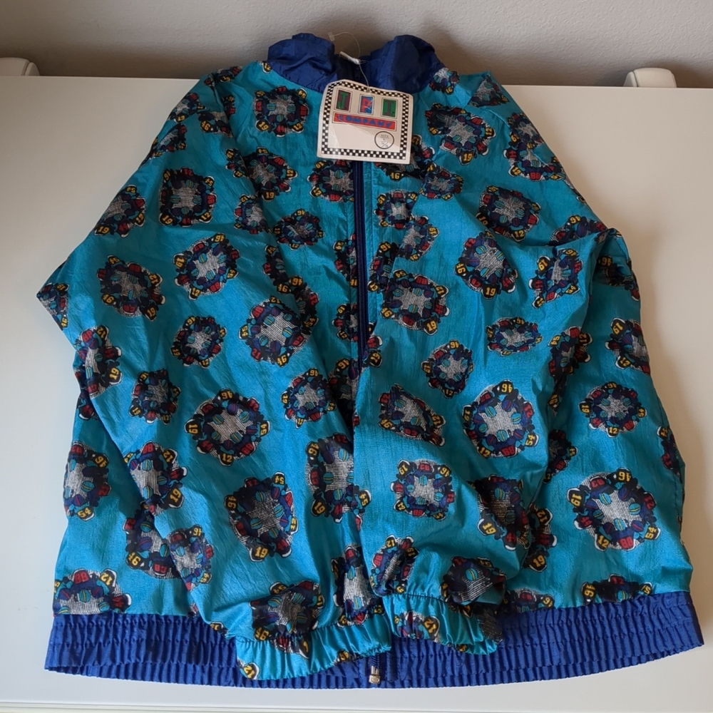 JPI Company Vintage Retro Football Colourful Windbreaker Kids 90’s Size LG 14-16